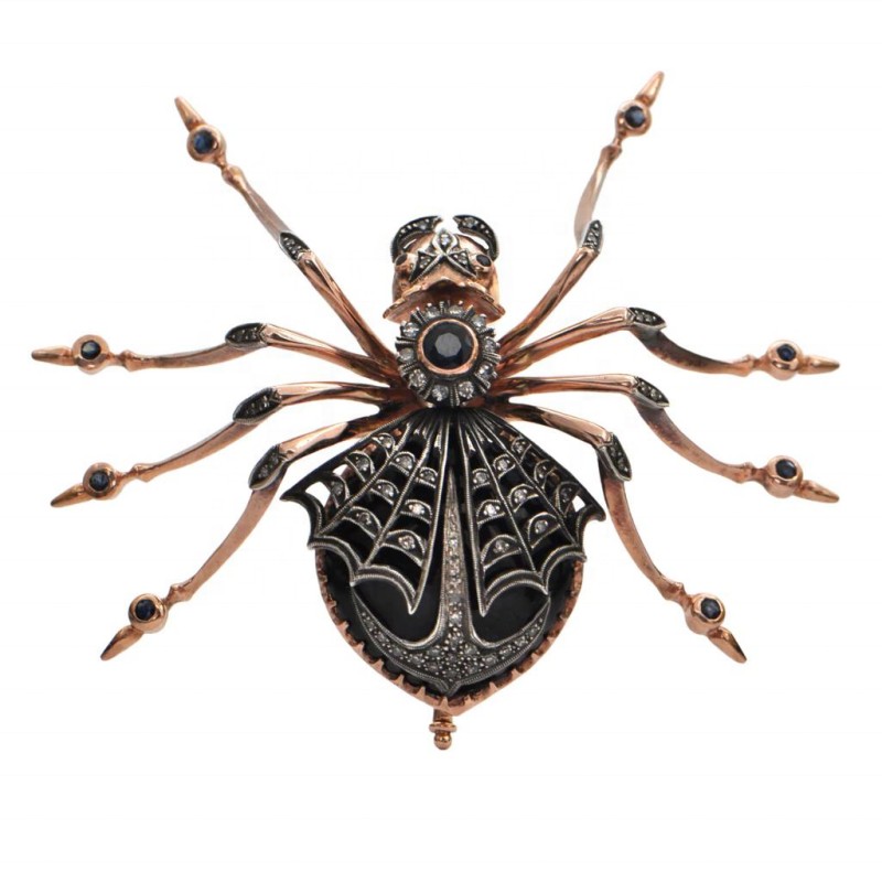 Broche de araña de latón